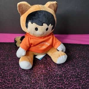 Salesforce Trailhead Mascot Astro 8" Plush with Orange Shirt Stuffed Raccoon